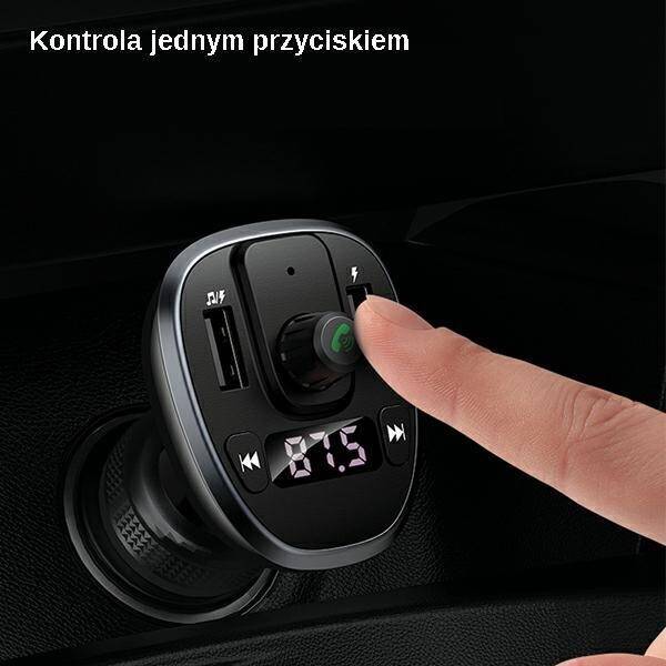 Zestaw Głośnomówiący USAMS Z Transmiterem FM Bluetooth 5.0 Odtwarzacz MP3 Ładowarka 2xUSB 3,4A