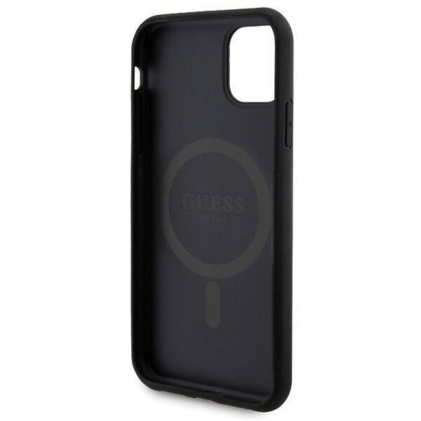 Zestaw Guess GUBPM5N614GEMGK iPhone 11 6.1" hardcase + Powerbank 5000mAh MagSafe czarny/black 4G Metal Logo