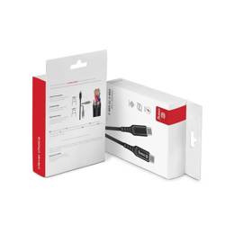 Crong Armor Link - Kabel 100W 5A USB-C do USB-C w oplocie 200cm (czarny)