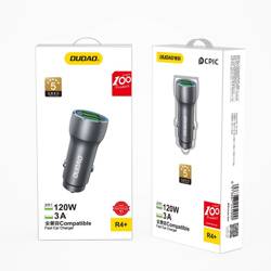 Dudao R4+ ładowarka samochodowa 2xUSB-A 120W 3A szary