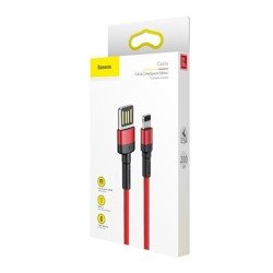 Kabel BASEUS Lightning USB dwustronny Cafule 1,5A 2m czerwony