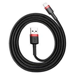 Kabel Lightning USB BASEUS Cafule 2,4A 1m czarno-czerwony