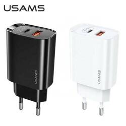 Ładowarka Sieciowa USAMS 1xUSB-C 1xUSB T35 PD3.0 QC3.0 20W Fast Charging CC121TC01 US-CC121 Biały