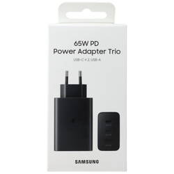 Oryginalna ŁADOWARKA SAMSUNG Trio EP-T6530 65W 2x USB-C, 1x USB PD Czarna