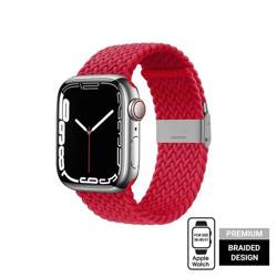 Pasek CRONG Apple Watch 38 / 40 / 41 mm Wave Band – Pleciony pasek do (czerwony)
