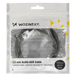 Wozinsky kabel AUX kątowy (męski-męski) kabel mini jack 1,5 m czarny