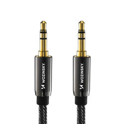 Wozinsky uniwersalny kabel mini jack 2x kabel AUX 1,5 m czarny